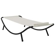 Meubelen-Online - Tuinbed Armando 200x90 cm staal cr&egrave;me ligbed