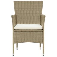 Tuinstoelen Miami 2 st poly rattan beige