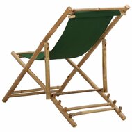 Ligstoel Beach bamboe en canvas groen