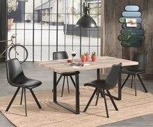 Eethoek Wilfred tafel oud eiken met 4 stoelen