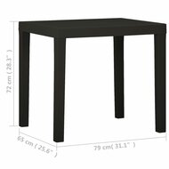 Tuintafel Connie 79x65x72 cm kunststof antracietkleurig