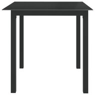 Tuintafel Wanda 80x80x74 cm aluminium en glas zwart