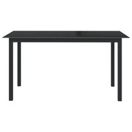 Tuintafel Wanda 150x90x74 cm aluminium en glas zwart