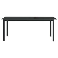 Tuintafel Wanda 190x90x74 cm aluminium en glas zwart