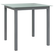 Tuintafel Wanda 80x80x74 cm aluminium en glas lichtgrijs