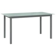 Tuintafel Wanda 150x90x74 cm aluminium en glas lichtgrijs