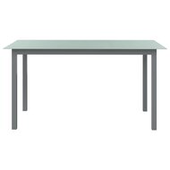 Tuintafel Wanda 150x90x74 cm aluminium en glas lichtgrijs