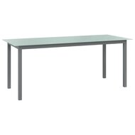 Tuintafel Wanda 190x90x74 cm aluminium en glas lichtgrijs