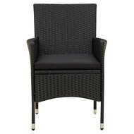 Eetkamerstoelen Havanna SET 4 st poly rattan zwart binnen/buiten