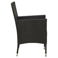 Eetkamerstoelen Havanna SET 4 st poly rattan zwart binnen/buiten