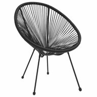 Maanstoelen 2 st rattan zwart