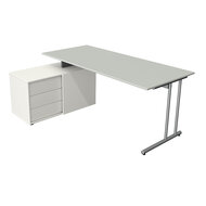 Kerkmann - Bureau Profi licht grijs met archiefkast 180x80cm