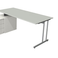 Kerkmann - Bureau Profi licht grijs met archiefkast 180x80cm