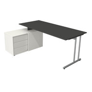 Kerkmann - Bureau Profi antraciet met archiefkast 180x80cm