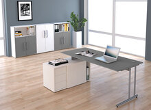 Kerkmann - Bureau Profi grafiet grijs met archiefkast 180x80cm