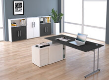 Kerkmann - Bureau Profi antraciet met archiefkast 180x80cm