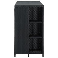 Bartafel Ondel met opbergrek 120x60x110 cm poly rattan zwart