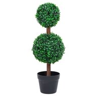 Kunstplant met pot buxus bolvorming 60 cm groen