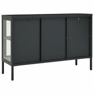 Dressoir 105x35x70 cm staal en glas antracietkleurig