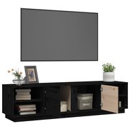 Tv-meubel Amber 156x40x40 cm massief grenenhout zwart