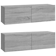 Tv-meubel Cugel wandgemonteerd 100x30x30 cm hout grijs