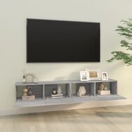 Tv-meubel Cugel wandgemonteerd 100x30x30 cm hout grijs