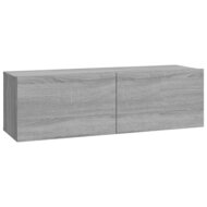 Tv-meubel Cugel wandgemonteerd 100x30x30 cm hout grijs