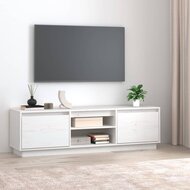 Tv-meubel Amber 140x35x40 cm massief grenenhout wit