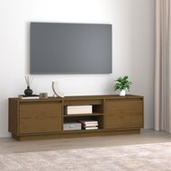 Tv-meubel Amber 140x35x40 cm massief grenenhout honingbruin