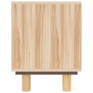 Tv-meubel Manu 105x30x40 cm massief grenenhout en rattan bruin