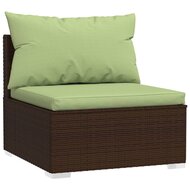 Loungeset Manhattan met kussens poly rattan bruin