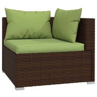 Loungeset Manhattan met kussens poly rattan bruin