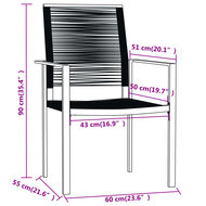 Tuinset Nice zwart metaal 5-delig design