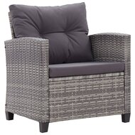 Loungeset Comfort met kussens poly rattan donkergrijs