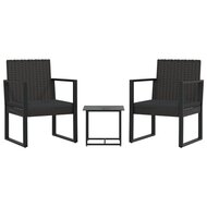 Tuinset Olivia lounge met kussens poly rattan zwart