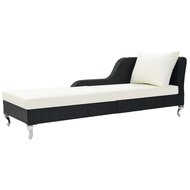 Ligbed sofa Dynamic met kussen poly rattan zwart