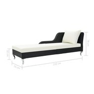 Ligbed sofa Dynamic met kussen poly rattan zwart