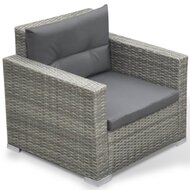 Loungeset Wendy met kussens poly rattan grijs 6-delig