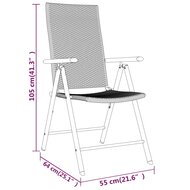 Tuinset Erik zwart tafel 80x80 cm met 4 stoelen