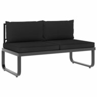 Loungeset Prince aluminium zwart met bruin 4-delig