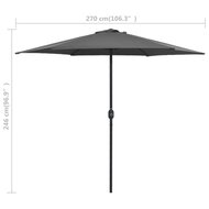 Parasol Met Aluminium Paal 270X246 Cm Antraciet