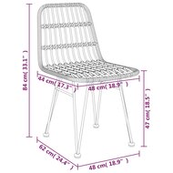 Tuinset Hansa poly rattan blank tafel met 2 stoelen