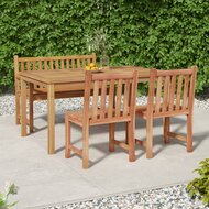 Tuinset Match massief teakhout tafel met bank en 2 stoelen