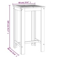 Tuinset Miep barset massief acaciahout tafel met 2 krukken