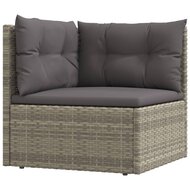 Loungeset Trendy Met Kussens Poly Rattan Grijs 7-delig