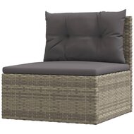 Loungeset Trendy Met Kussens Poly Rattan Grijs 7-delig