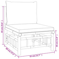 Loungeset Canaria Met Kussens Bamboe Donkergrijs 6-delig