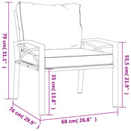 Tuinstoelen Dante Met Grijze Kussens 2 St 68X76X79 Cm Staal