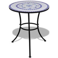 Bistrotafel 60 Cm Moza&iuml;ek Blauw En Wit | Binnen en Buiten