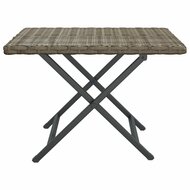 Tafel Tanya Inklapbaar 45X35X32 Cm Poly Rattan Grijs